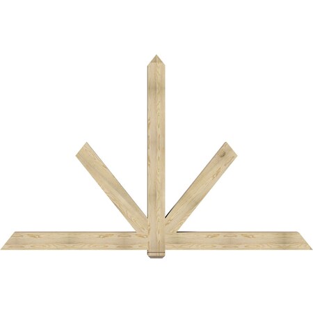 Ekena Millwork Kennewick Rough Sawn Timber Gable Bracket, Douglas Fir, 108"W x 68"H x 6"D x 6"F, 15/12 Pitch GBW108X68X0606KEN00RDF